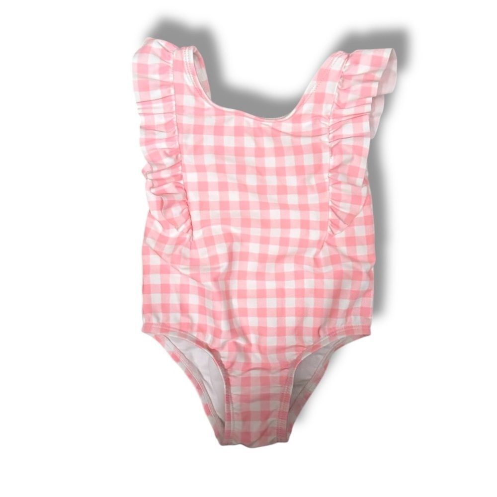 Pink Gingham Ruffle Swimsuit